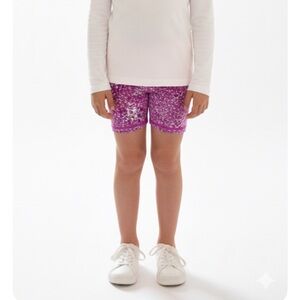ALL IN MOTION Speckled Pattern Bike Shorts, Girls L (10/12), Purple White